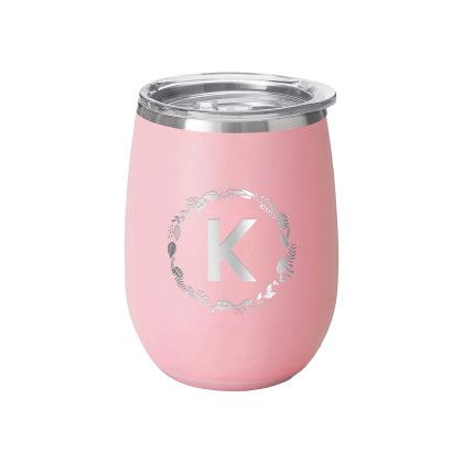 Custom Swig 14 oz. Matte Stemless Wine Cup, Premium Laser Engraved - Blush Pink