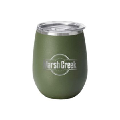 Custom Swig 14 oz. Matte Stemless Wine Cup, Premium Laser Engraved - Olive Green