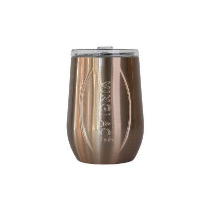 Custom Vinglace 10 oz. Stemless Wine Tumbler - Copper - Back View with Vinglace Logo