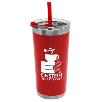 The Wanderer Custom 18 oz. Stainless Steel Insulated Straw Tumbler - Red The Wanderer Custom 18 oz. Stainless Steel Insulated Straw Tumbler - Red