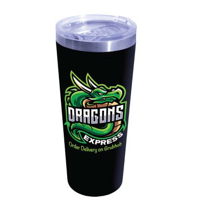 Custom 22 oz. Memphis Tumbler with Slide Lid, Full Color Digital - Black