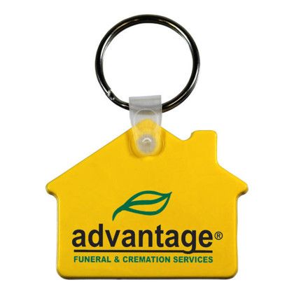 Custom House Key Fob, Full Color Digital - Yellow