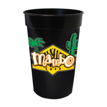Custom 17 oz. Smooth Stadium Cup, Full Color Digital - Black
