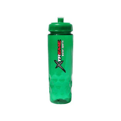 Custom 24 oz. Recycled PET Bottle with Push 'n Pull Cap, Full Color Digital - Transparent Green