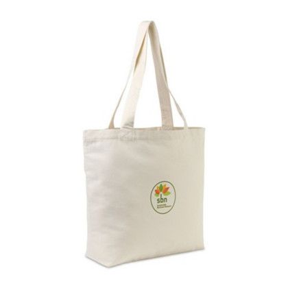 Custom AWARE Recycled Cotton Shopper Tote Bag with Interior Zip Pocket - Natural Custom AWARE Recycled Cotton Shopper Tote Bag with Interior Zip Pocket - Natural