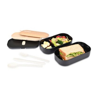 Custom Osaka Bento Lunch Box - Black - In Use