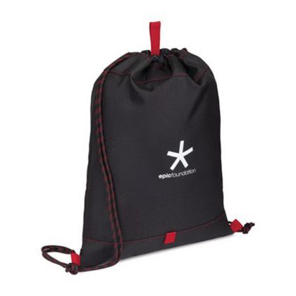 Custom Repeat Recycled Poly Cinchpack - Red Custom Repeat Recycled Poly Cinchpack - Red