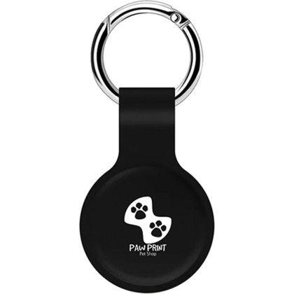 Custom Silicone Protective Case for Apple Airtag - Black Custom Silicone Protective Case for Apple Airtag - Black