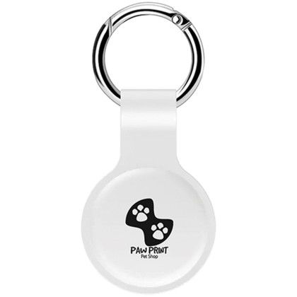 Custom Silicone Protective Case for Apple Airtag - White Custom Silicone Protective Case for Apple Airtag - White