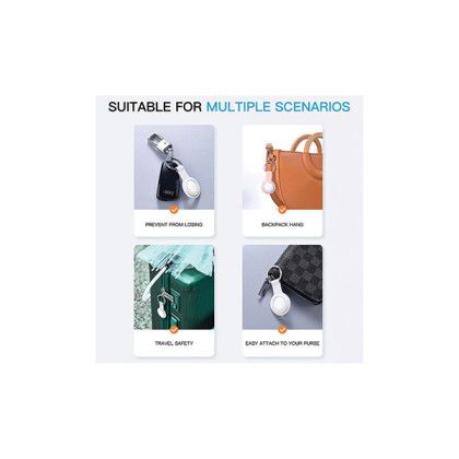 Custom Silicone Protective Case for Apple Airtag - White - Uses Custom Silicone Protective Case for Apple Airtag - White - Uses