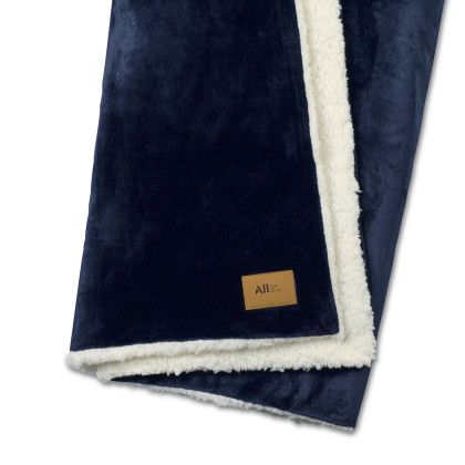 Custom Mink Sherpa Blanket - Navy 