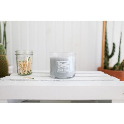 Custom Stonewall Home Soy Blend Candle - Palo Santo - In Use