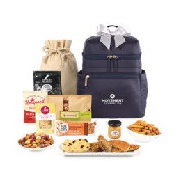 Custom Aviana Gourmet Backpack Cooler- Navy with Snack Gift Set
