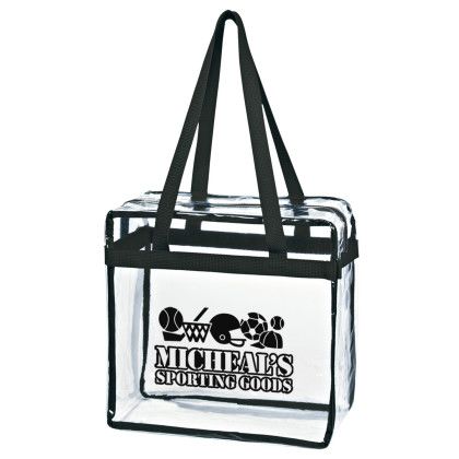 Custom Clear EVA Tote Bag With Zipper - Clear/Black