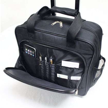 Custom Rolling Computer Case - Front Compartment Open