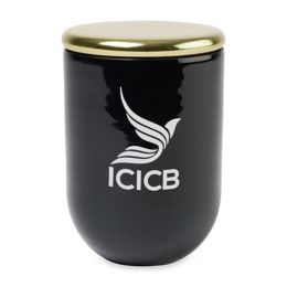 Custom Be Home Cora Blown Glass Candle - Black/Vanilla Bean