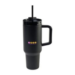 Custom Adrian Travel Tumbler with Straw - 40 Oz. - Black
