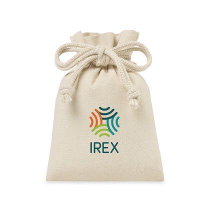 Custom Eco-conscious Canvas Drawstring Gift Bag - Small - Added Fee for Full-Color Imprint Custom Eco-conscious Canvas Drawstring Gift Bag - Small - Added Fee for Full-Color Imprint