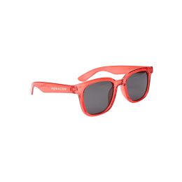 Custom Zander Recycled Frame Sunglasses - Translucent Red with Smoke