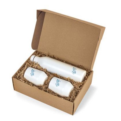 Custom MiiR Wine Bottle & Tumbler Gift Set - White Powder Custom MiiR Wine Bottle & Tumbler Gift Set - White Powder