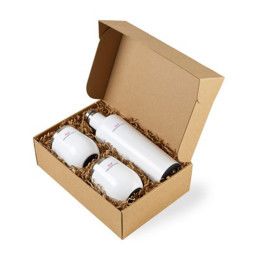Custom CORKCICLE Canteen & Stemless Wine Cup Gift Set - Gloss White