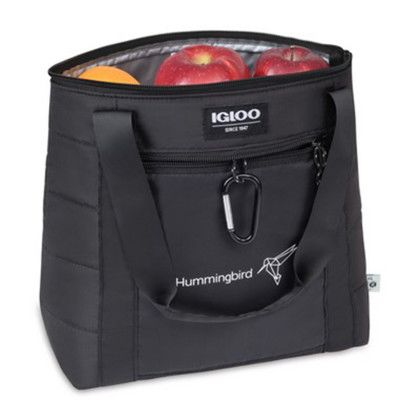 Custom Igloo Packable Puffer 10-Can Cooler Bag - Black - Open/Storage