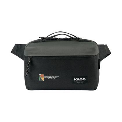 Custom Igloo Fundamentals Hip Pack Cooler - Black-Dark Grey - Added Fee for Multiple Imprint Colors