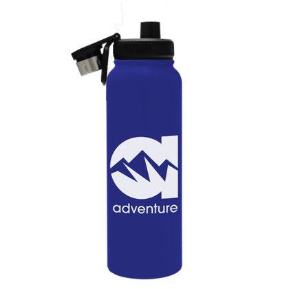The Goliath Custom 33 oz. XL Stainless Steel Screw Cap Drink Thru Lid - Royal Blue