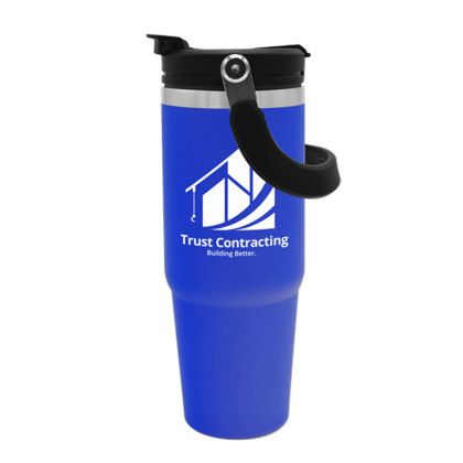 The Bravo Custom 30 oz. Stainless Steel Tumbler Drink Thru and Straw Lid - Royal Blue The Bravo Custom 30 oz. Stainless Steel Tumbler Drink Thru and Straw Lid - Royal Blue