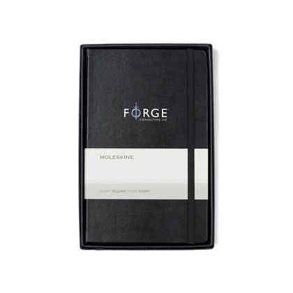 Custom Moleskine Large Notebook Gift Set - Black (Added Fee for Multi Color Imprints)