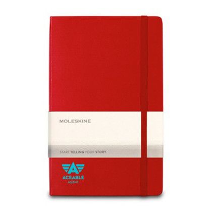 Custom Moleskine Hard Cover Ruled Large Expanded Notebook - Scarlet Red
