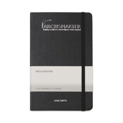 Custom Moleskine Hard Cover Large Double Layout Notebook - Black