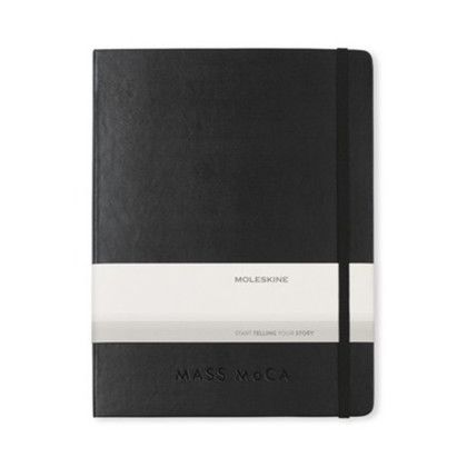 Custom Moleskine Hard Cover X-Large Double Layout Notebook - Black- Added Fee for Debossed Logo