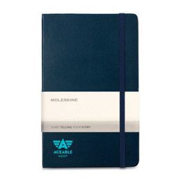 Custom Moleskine Hard Cover Ruled Large Expanded Notebook - Sapphire Blue