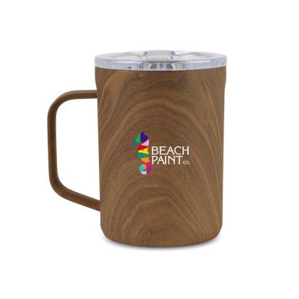 Custom CORKCICLE Coffee Mug - 16 oz.- Walnut - Added Fee for Full-Color Imprint