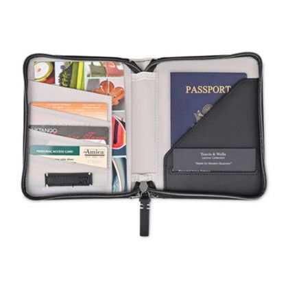 Custom Travis & Wells Lennox Passport Wallet - Black - interior Custom Travis & Wells Lennox Passport Wallet - Black - interior