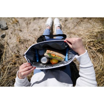 Custom Igloo Seadrift Snap Down 12 Can Cooler - Navy-White - In Use