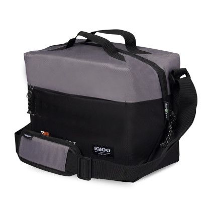 Custom Igloo Fundamentals Cube Cooler - Black-Dark Grey - Back 