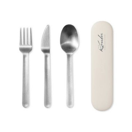 Custom W&P Power Lunch & Book Bundle - Cream imprint on utensils