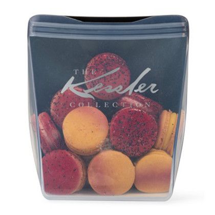 Custom W&P Porter Stand-Up Bag - Charcoal - Clear front - In Use