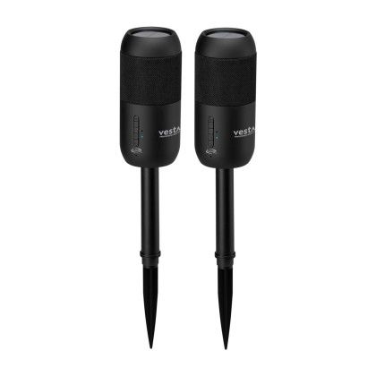 Custom iLive Indoor and Outdoor Bluetooth Solar Speakers - Black - Stakes Attached