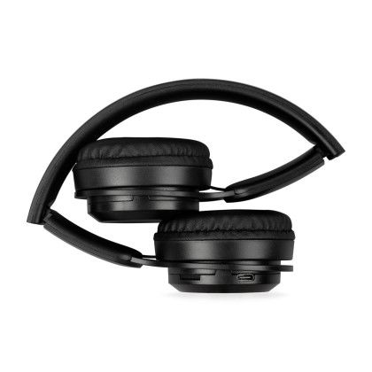 Custom iLive Bluetooth Wireless Headphones - Black - Folded