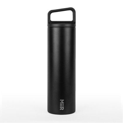 Custom MiiR Vacuum Insulated Wide Mouth Bottle - 20 Oz. - Black Powder - Back with MiiR Logo