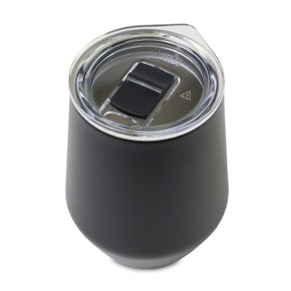 Custom MiiR Vacuum Insulated Wine Tumbler - 10 Oz. - Black powder - Top View of Lid