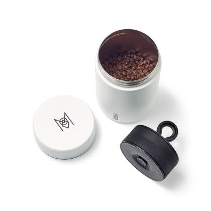 Custom MiiR Coffee Canister - 12 Oz. - White Powder - In Use Custom MiiR Coffee Canister - 12 Oz. - White Powder - In Use