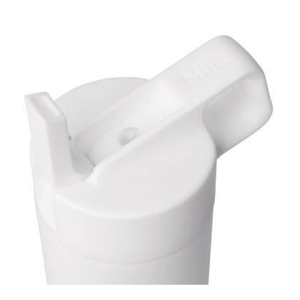 Custom MiiR Vacuum Insulated Wide Mouth Leakproof Straw Lid Bottle - 20 Oz. - White Powder - Lid Open