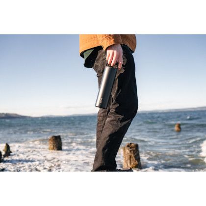 Custom MiiR Climate+ Wide Mouth Bottle - 20 Oz. - Black Powder - In Use Custom MiiR Climate+ Wide Mouth Bottle - 20 Oz. - Black Powder - In Use