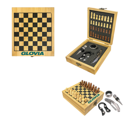 Custom Chess Board & Wine Set