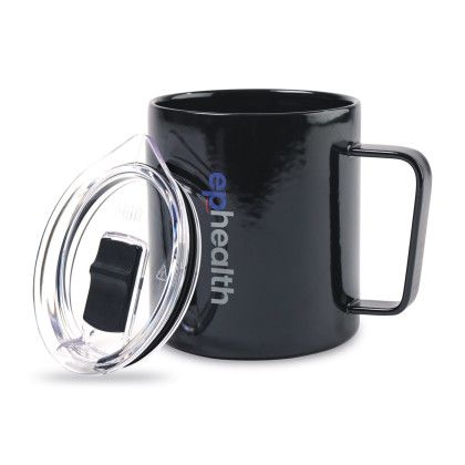 Custom MiiR TruEnamel Camp Cup - 12 Oz. - Black - Lid Off Custom MiiR TruEnamel Camp Cup - 12 Oz. - Black - Lid Off