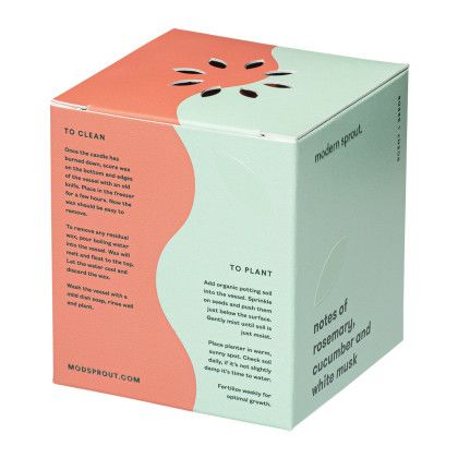 Custom Modern Sprout Rooted Candle - Sienna/Rosemary - Back of Box